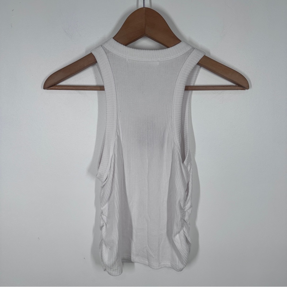 NWT Project Social T Made For You Front Racer Tank Medium Ribbed Ruched - Picture 8 of 8